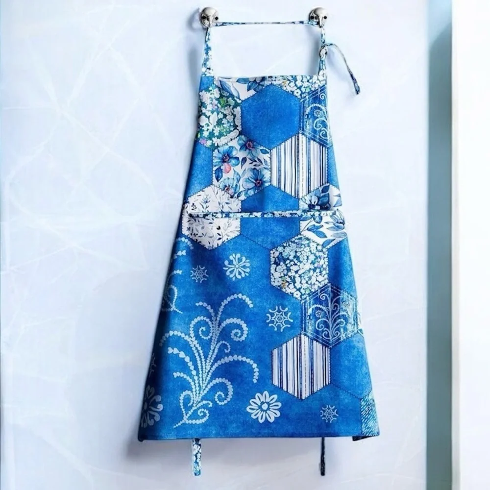 Maison d' Hermine 100% Cotton Apron Summer Blues Cooking Baking Kitchen Apron